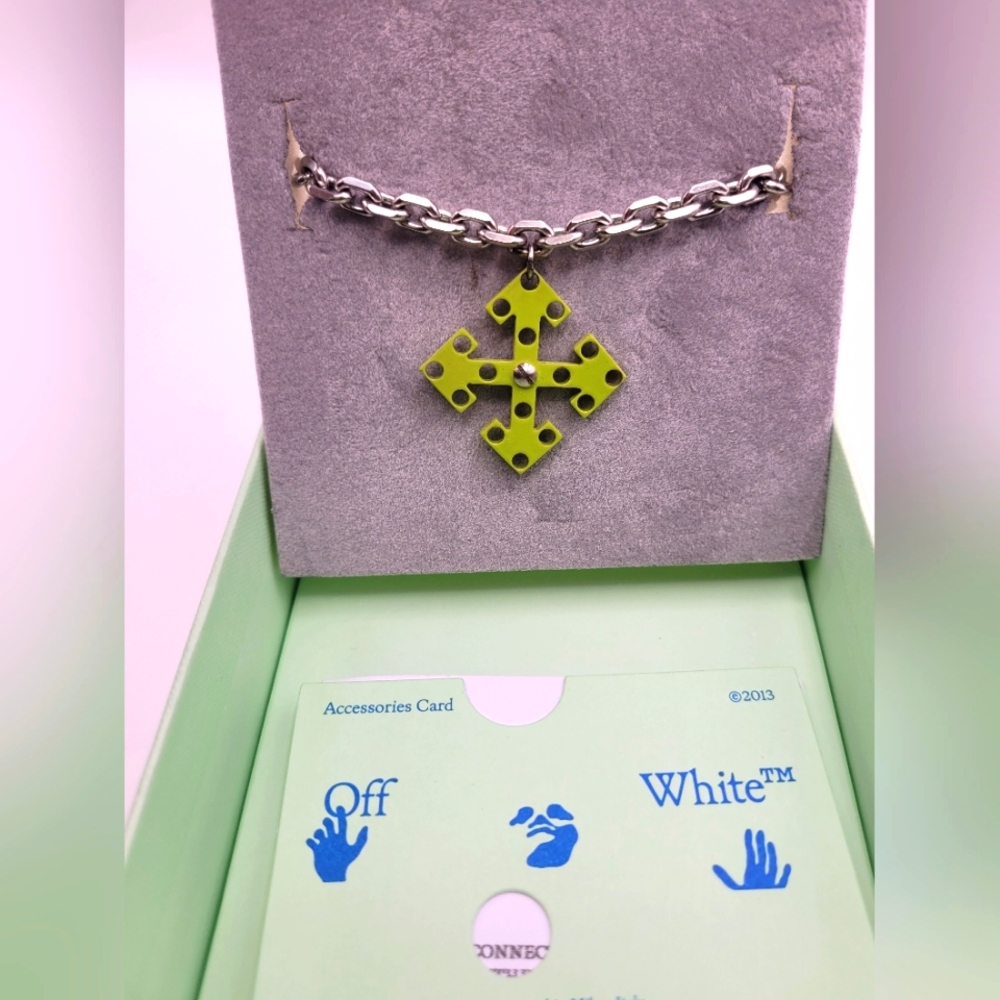 Off-White Arrow Play Bracelet - Silver/Green - NIB